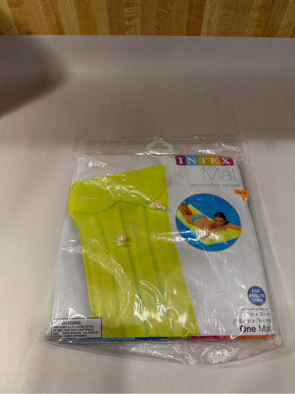 NEW INTEX NEON FROST AIR MAT POOL MAT FLOAT 72 X 30 GREEN 1.83m x 76cm